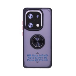 Case with Support Ring for Xiaomi Redmi 13 Pro 4G/Redmi Note 14s 4G/Poco M6 Pro 4G Black Case with Support Ring for Xiaomi Redmi 13 Pro 4G/Redmi Note 14s 4G/Poco M6 Pro 4G Black